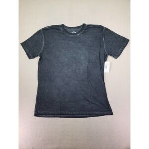 Fission Shirt Mens Large L Black Stretch Cotton Blend Pullover Crew‎ Neck NWT A7